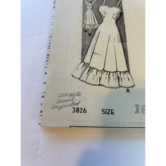 Vintage 1940's American Weekly Mail Order Pattern #3826 Misses Slip Size 16 - Picture 5 of 7